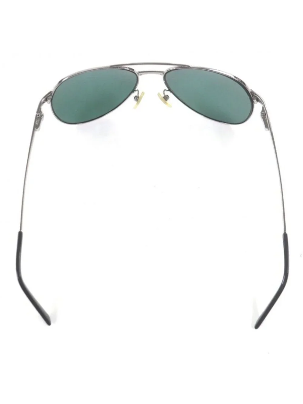 Cartier Vintage Santos Dumont Teardrop Sunglasses Silver Green Lenses 59 16